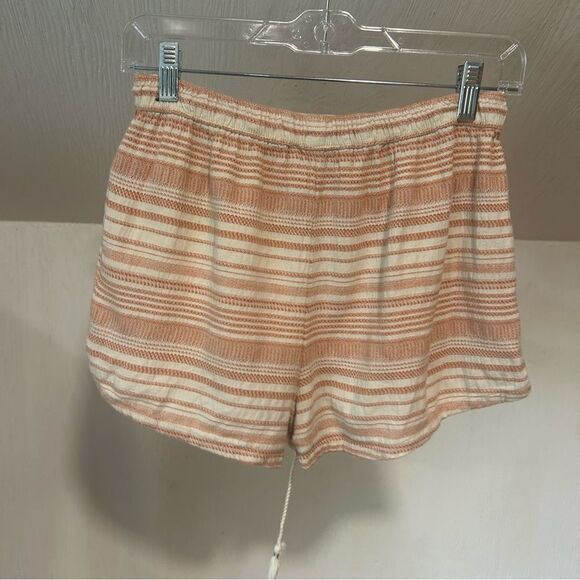 Abercrombie & Fitch Striped Cream Cotton Tassels Drawstring Shorts - Picture 8 of 9